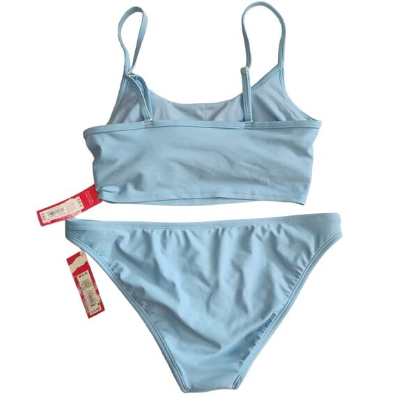 Xhilaration Jrs Longline + Cheeky Bikini Set Powder Blue S/M NEW - Picture 2 of 10